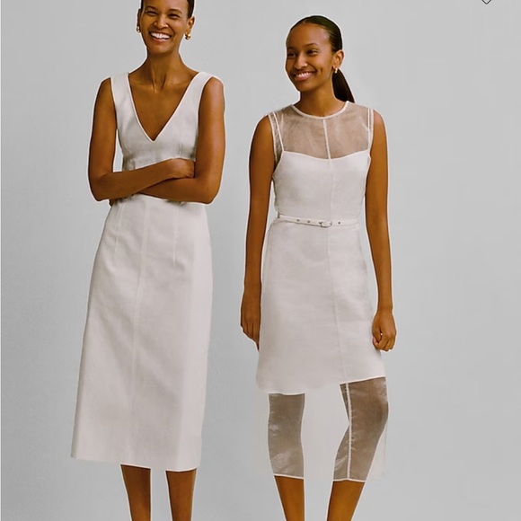 J crew Corset midi dress in stretch twill - Picture 4 of 5